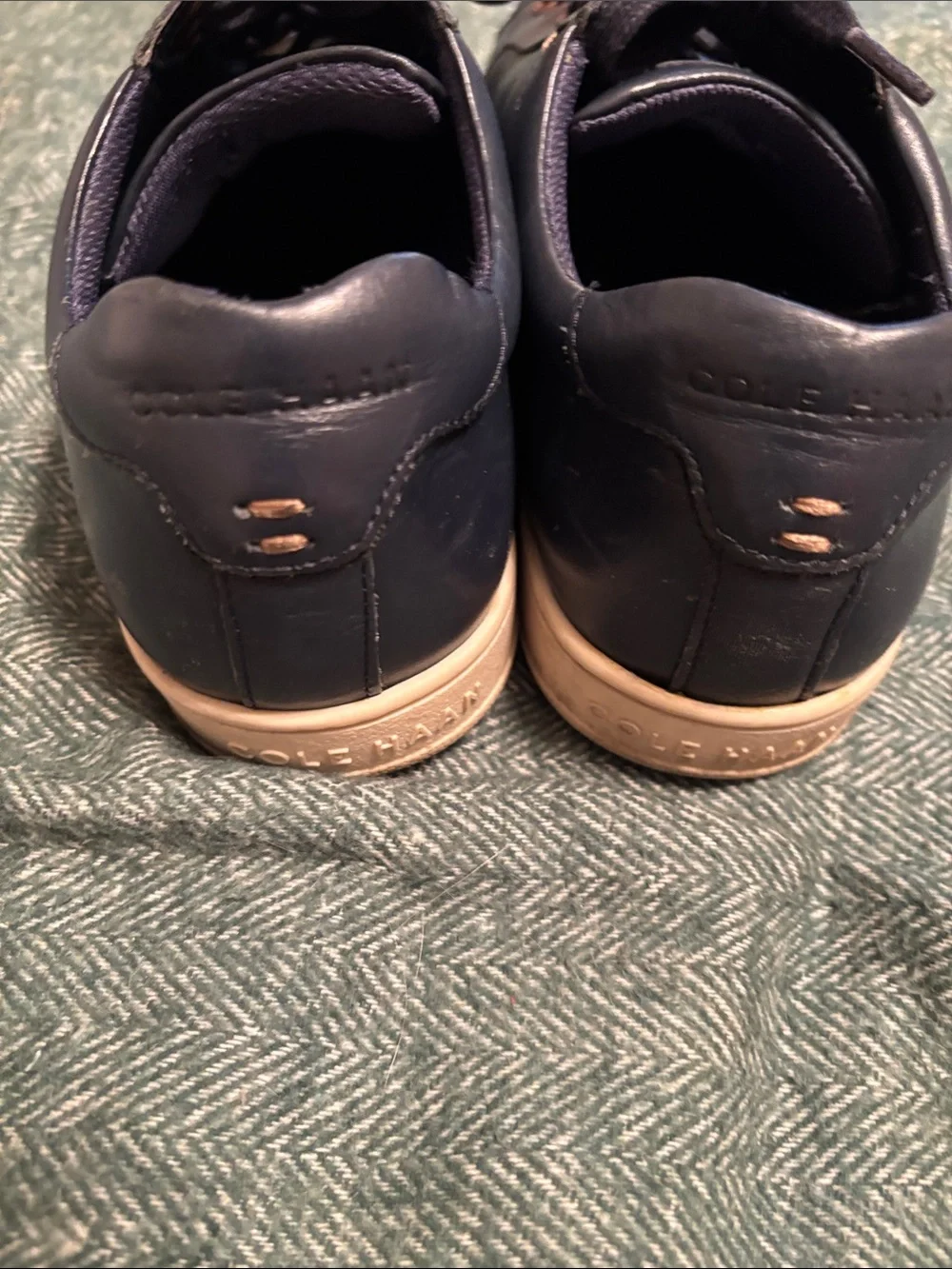 Cole Haan Navy Leather Low-Top Lace-Up Sneakers